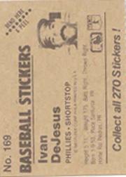 B1255- 1983 Fleer Stickers Baseball Card #s 1-200 -You Pick- 15+ FREE US SHIP - Picture 193 of 231