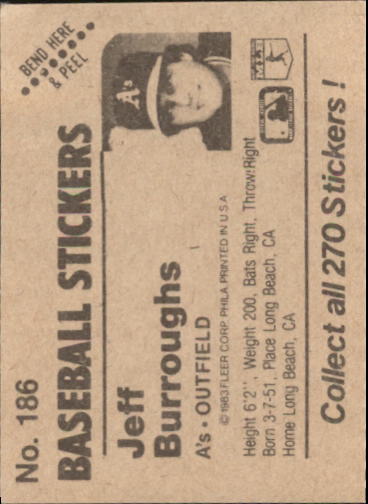 B1255- 1983 Fleer Stickers Baseball Card #s 1-200 -You Pick- 15+ FREE US SHIP - Picture 215 of 231