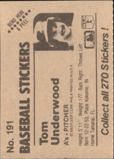 B1255- 1983 Fleer Stickers Baseball Card #s 1-200 -You Pick- 15+ FREE US SHIP - Picture 221 of 231