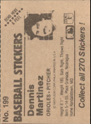 B1255- 1983 Fleer Stickers Baseball Card #s 1-200 -You Pick- 15+ FREE US SHIP - Picture 231 of 231