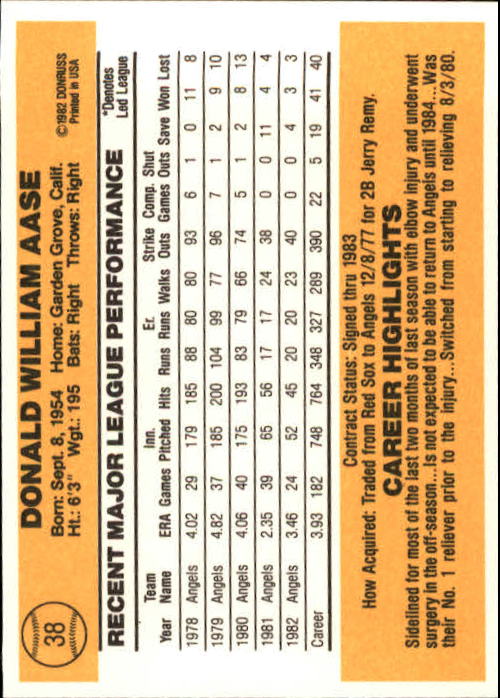 A6279- 1983 Donruss Baseball Cards 1-249 +Rookies -You Pick- 15+ FREE US SHIP