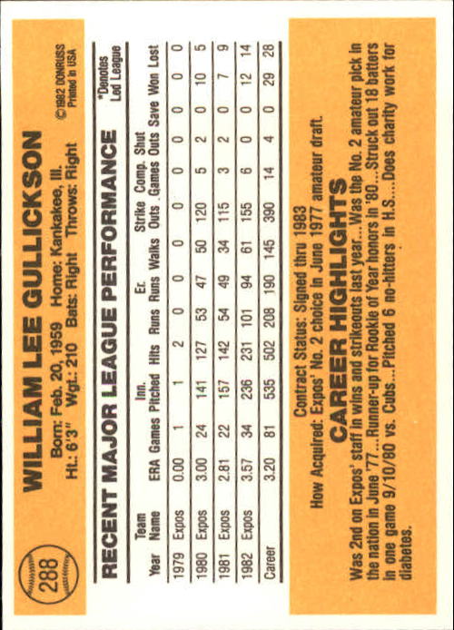 10 vous Pic Gratuit US Rookies AMOS A6279-1983 Donruss Baseball # S 250-498 