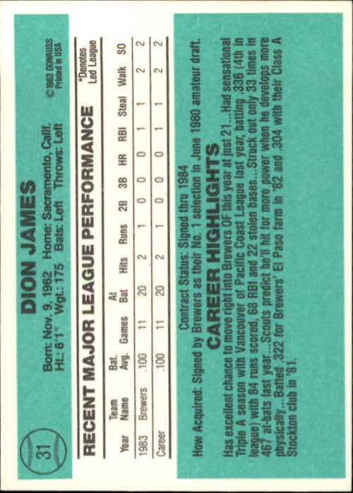 thumbnail 21 - 1984 Donruss Baseball Card Pick 3-313