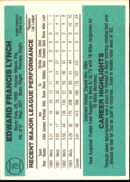 thumbnail 73 - 1984 Donruss Baseball Card Pick 3-313