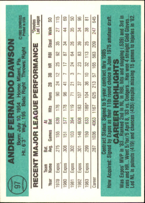thumbnail 113 - 1984 Donruss Baseball Card Pick 3-313