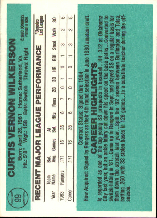 thumbnail 117 - 1984 Donruss Baseball Card Pick 3-313