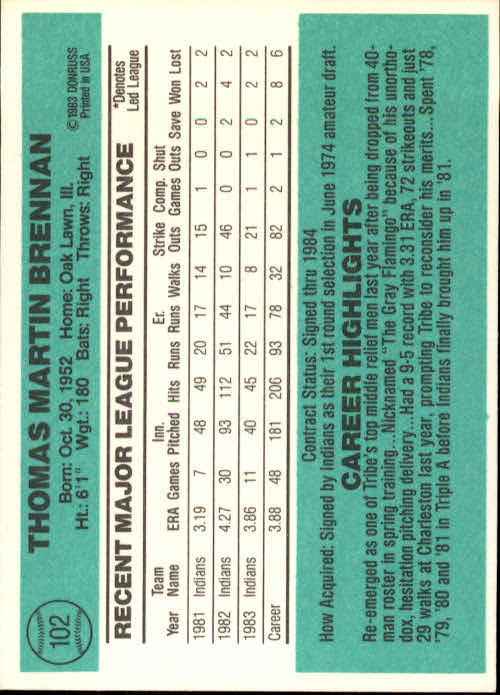 thumbnail 123 - 1984 Donruss Baseball Card Pick 3-313