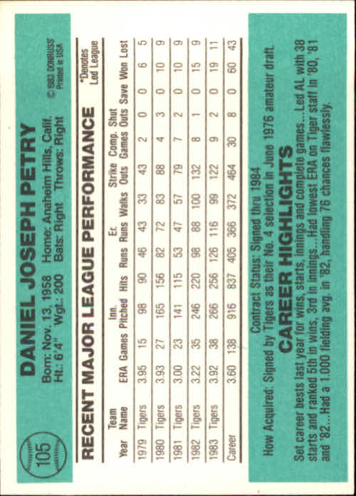 thumbnail 129 - 1984 Donruss Baseball Card Pick 3-313