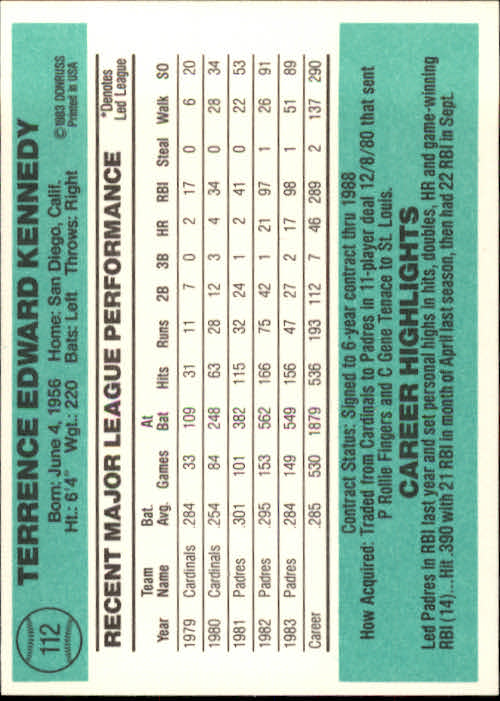thumbnail 139 - 1984 Donruss Baseball Card Pick 3-313