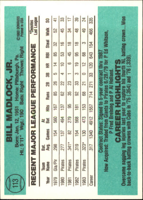 thumbnail 141 - 1984 Donruss Baseball Card Pick 3-313