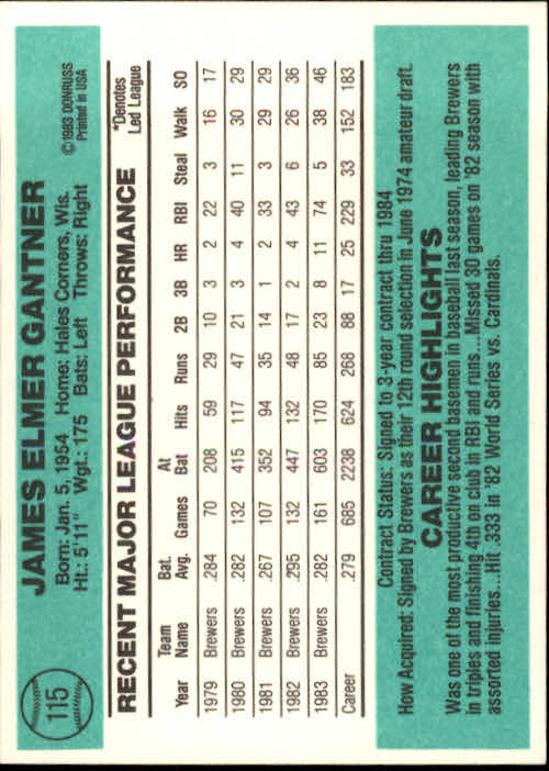 thumbnail 145 - 1984 Donruss Baseball Card Pick 3-313
