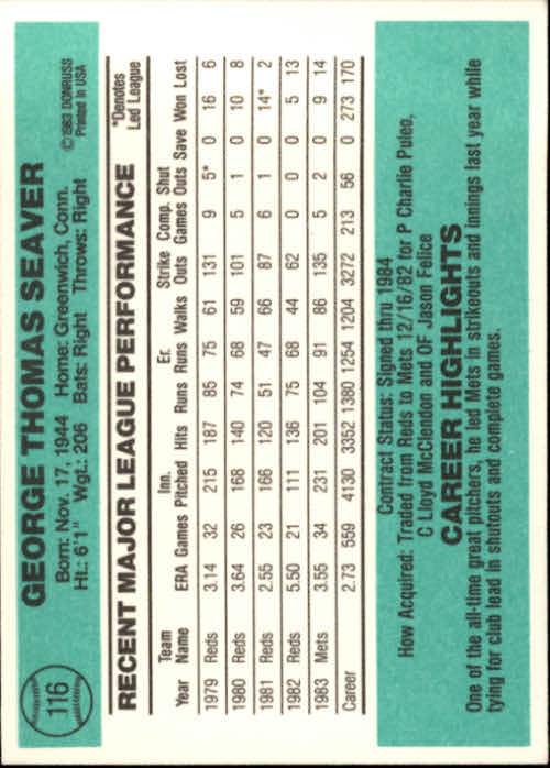 thumbnail 147 - 1984 Donruss Baseball Card Pick 3-313