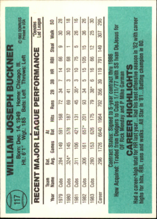 thumbnail 149 - 1984 Donruss Baseball Card Pick 3-313
