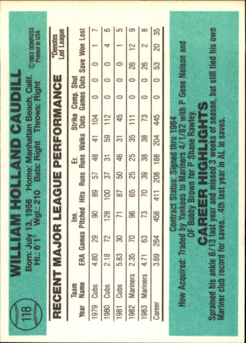 thumbnail 151 - 1984 Donruss Baseball Card Pick 3-313