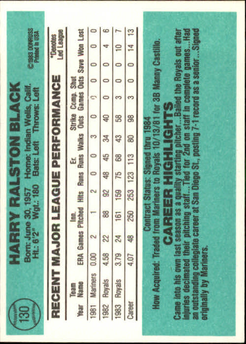 thumbnail 167 - 1984 Donruss Baseball Card Pick 3-313