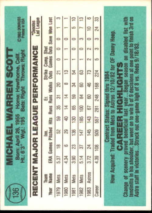 thumbnail 177 - 1984 Donruss Baseball Card Pick 3-313