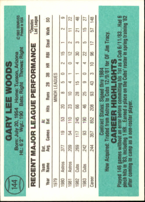 thumbnail 193 - 1984 Donruss Baseball Card Pick 3-313