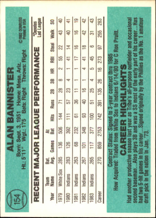 thumbnail 209 - 1984 Donruss Baseball Card Pick 3-313