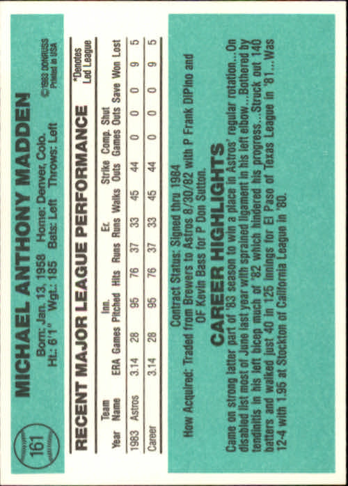 thumbnail 223 - 1984 Donruss Baseball Card Pick 3-313