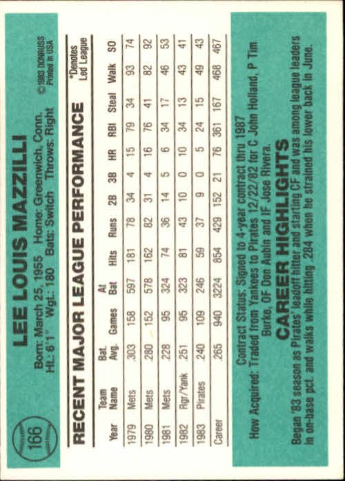 thumbnail 233 - 1984 Donruss Baseball Card Pick 3-313
