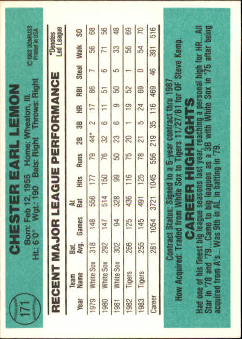thumbnail 243 - 1984 Donruss Baseball Card Pick 3-313