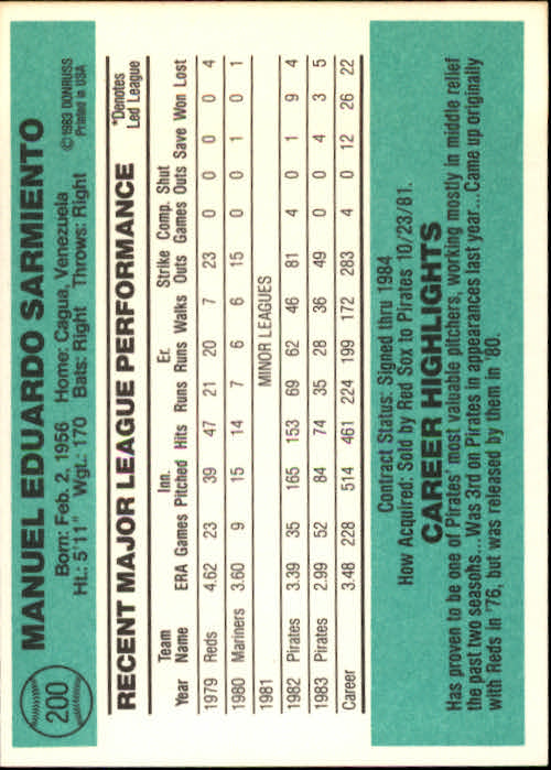 thumbnail 295 - 1984 Donruss Baseball Card Pick 3-313