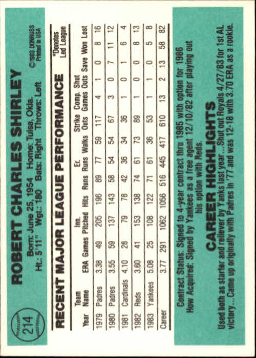 thumbnail 321 - 1984 Donruss Baseball Card Pick 3-313