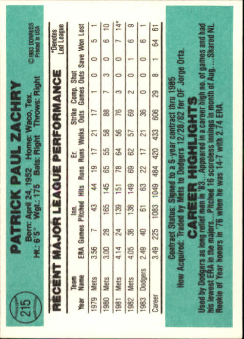thumbnail 323 - 1984 Donruss Baseball Card Pick 3-313