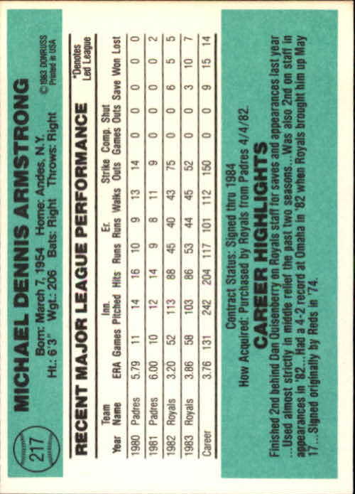 thumbnail 327 - 1984 Donruss Baseball Card Pick 3-313