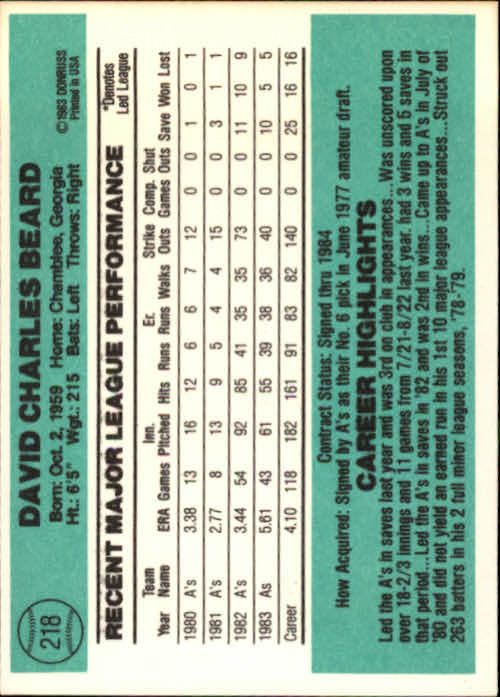 thumbnail 329 - 1984 Donruss Baseball Card Pick 3-313