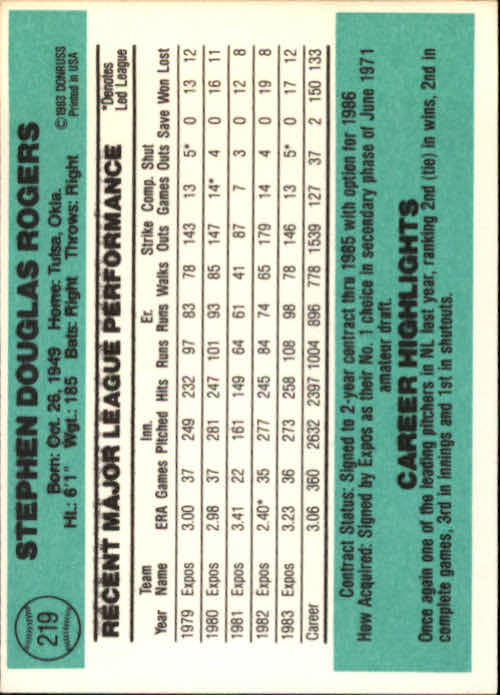 thumbnail 331 - 1984 Donruss Baseball Card Pick 3-313