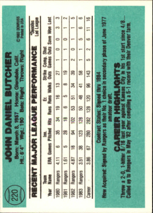 thumbnail 333 - 1984 Donruss Baseball Card Pick 3-313