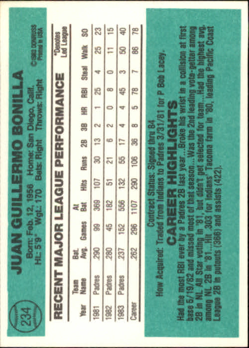 thumbnail 61 - A0070 -1984 Donruss Baseball #s 223-472 +Rookies - You Pick - 10+ FREE US SHIP