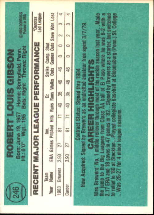 thumbnail 379 - 1984 Donruss Baseball Card Pick 3-313