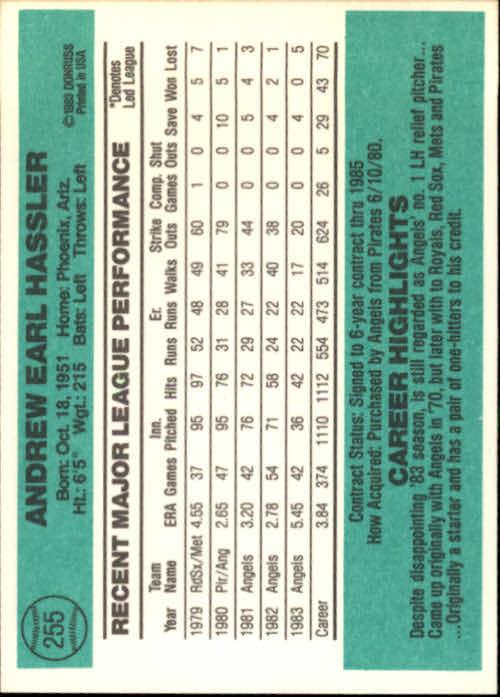 thumbnail 93 - A0070 -1984 Donruss Baseball #s 223-472 +Rookies - You Pick - 10+ FREE US SHIP