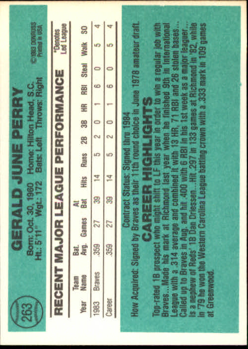 thumbnail 411 - 1984 Donruss Baseball Card Pick 3-313