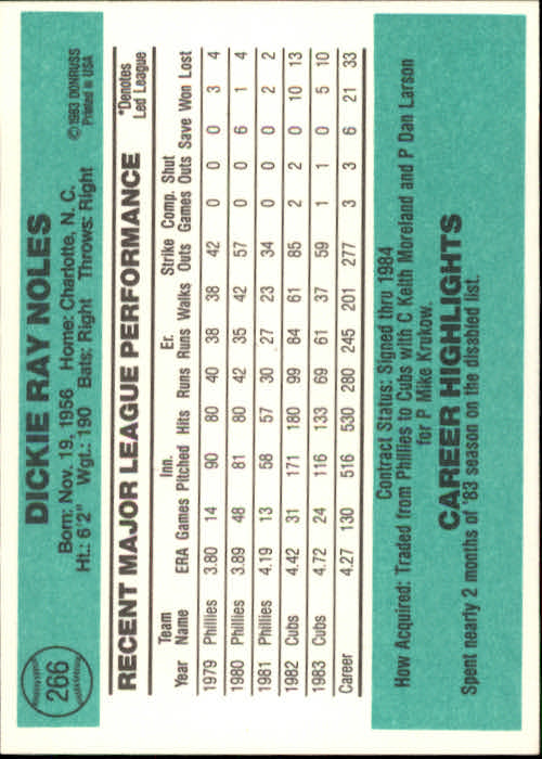 thumbnail 417 - 1984 Donruss Baseball Card Pick 3-313