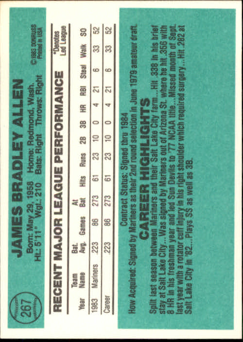 thumbnail 89 - 1984 DONRUSS BASEBALL ASSORTED SINGLES U-PICK 223-472