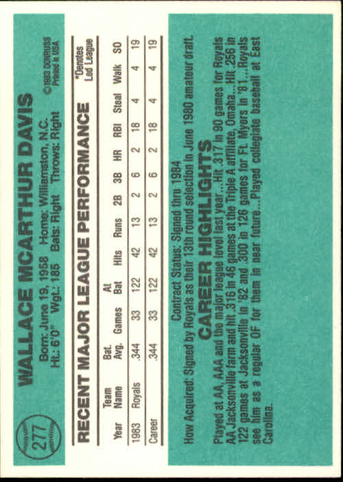 thumbnail 109 - 1984 DONRUSS BASEBALL ASSORTED SINGLES U-PICK 223-472