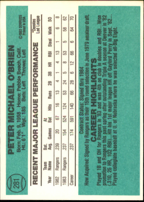 thumbnail 469 - A0070 -1984 Donruss Baseball #s 223-472 +Rookies - You Pick - 10+ FREE US SHIP