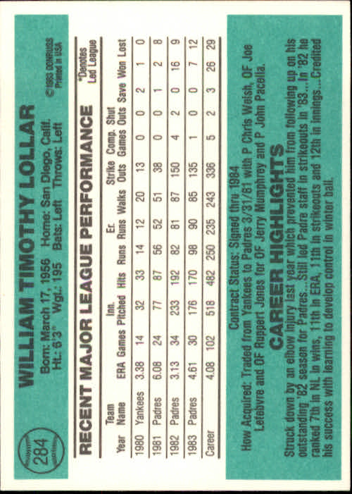 thumbnail 139 - A0070 -1984 Donruss Baseball #s 223-472 +Rookies - You Pick - 10+ FREE US SHIP