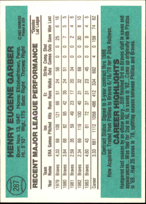 thumbnail 455 - 1984 Donruss Baseball Card Pick 3-313