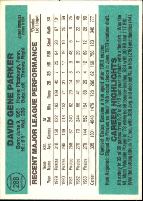 thumbnail 457 - 1984 Donruss Baseball Card Pick 3-313