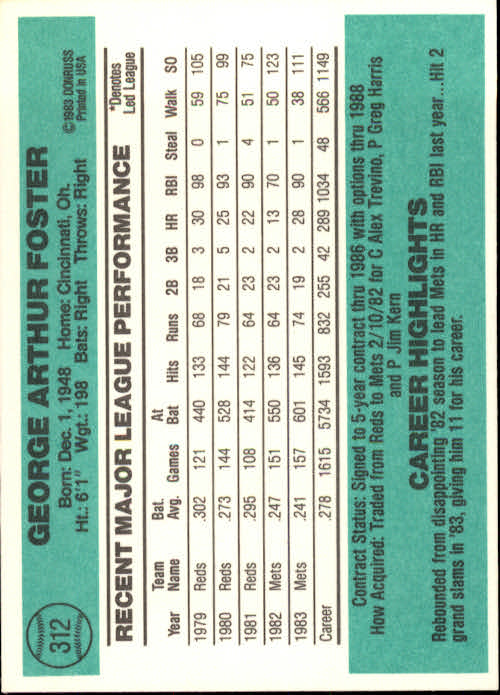thumbnail 495 - 1984 Donruss Baseball Card Pick 3-313