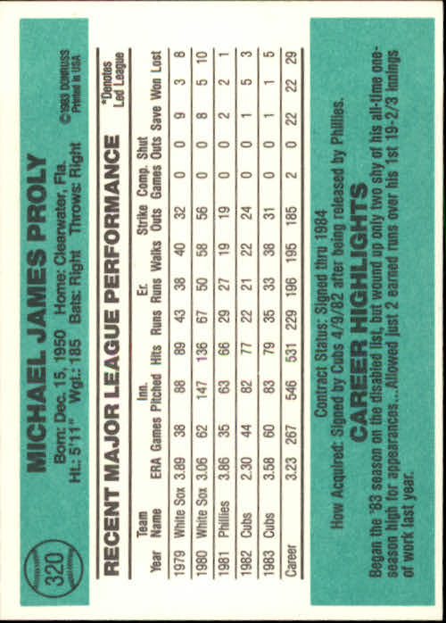 thumbnail 183 - A0070 -1984 Donruss Baseball #s 223-472 +Rookies - You Pick - 10+ FREE US SHIP