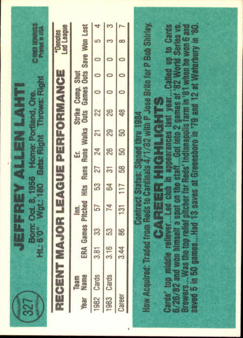 thumbnail 193 - A0070 -1984 Donruss Baseball #s 223-472 +Rookies - You Pick - 10+ FREE US SHIP