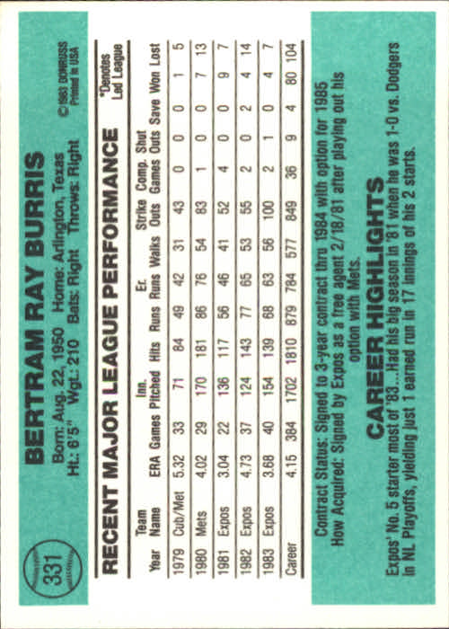 thumbnail 201 - A0070 -1984 Donruss Baseball #s 223-472 +Rookies - You Pick - 10+ FREE US SHIP