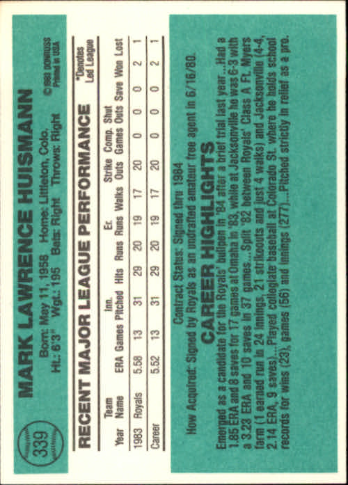 thumbnail 215 - A0070 -1984 Donruss Baseball #s 223-472 +Rookies - You Pick - 10+ FREE US SHIP