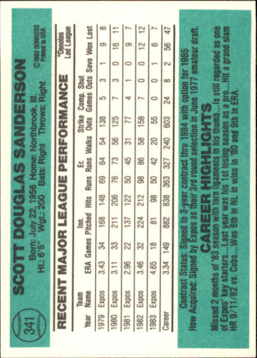thumbnail 219 - A0070 -1984 Donruss Baseball #s 223-472 +Rookies - You Pick - 10+ FREE US SHIP