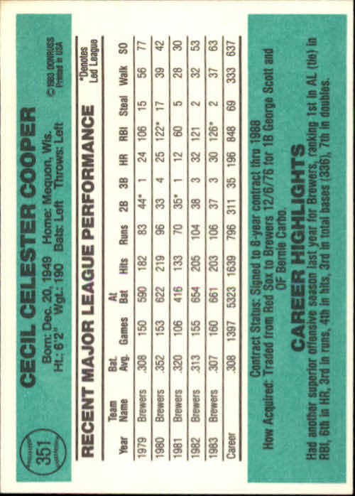 thumbnail 429 - A0070 -1984 Donruss Baseball #s 223-472 +Rookies - You Pick - 10+ FREE US SHIP